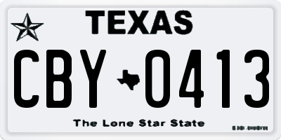 TX license plate CBY0413