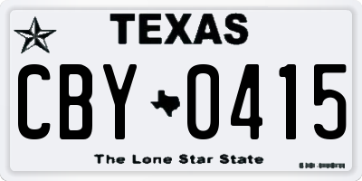 TX license plate CBY0415