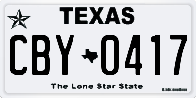 TX license plate CBY0417
