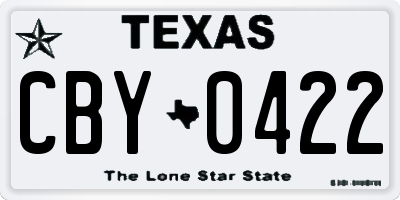 TX license plate CBY0422