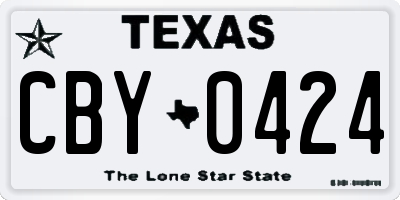 TX license plate CBY0424