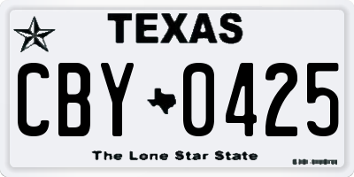 TX license plate CBY0425