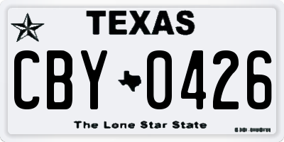 TX license plate CBY0426