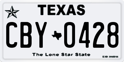 TX license plate CBY0428