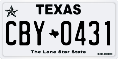TX license plate CBY0431