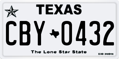 TX license plate CBY0432