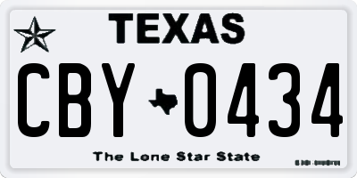 TX license plate CBY0434