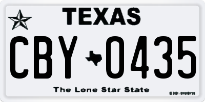 TX license plate CBY0435