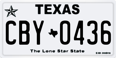 TX license plate CBY0436
