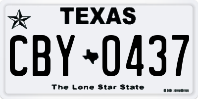 TX license plate CBY0437