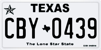 TX license plate CBY0439