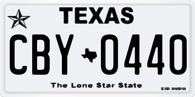TX license plate CBY0440