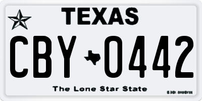 TX license plate CBY0442