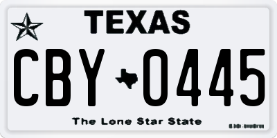 TX license plate CBY0445