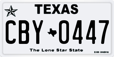 TX license plate CBY0447