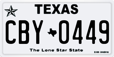 TX license plate CBY0449