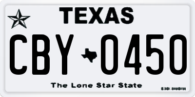 TX license plate CBY0450