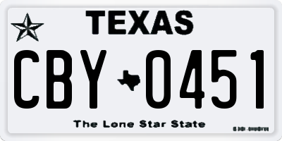 TX license plate CBY0451