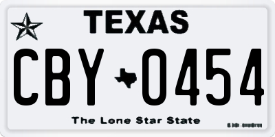 TX license plate CBY0454
