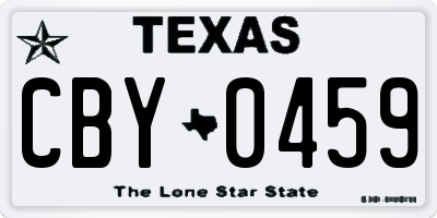 TX license plate CBY0459