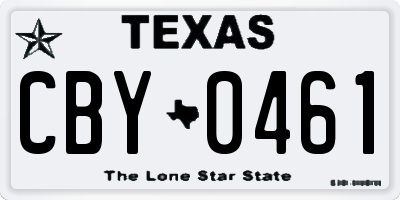 TX license plate CBY0461