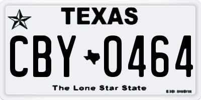 TX license plate CBY0464