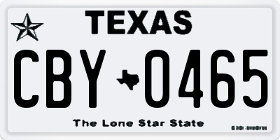 TX license plate CBY0465