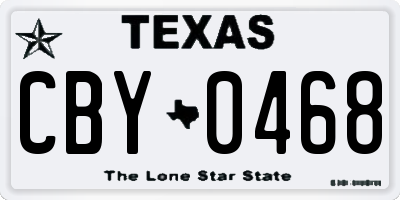 TX license plate CBY0468