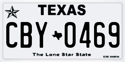 TX license plate CBY0469