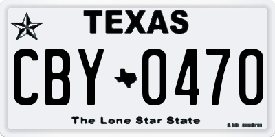 TX license plate CBY0470