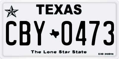 TX license plate CBY0473