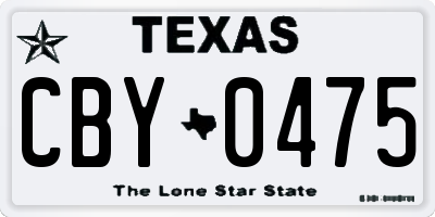 TX license plate CBY0475