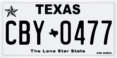 TX license plate CBY0477