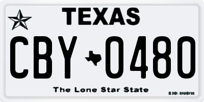 TX license plate CBY0480