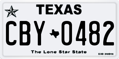 TX license plate CBY0482