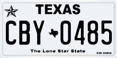 TX license plate CBY0485