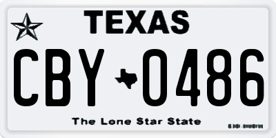 TX license plate CBY0486
