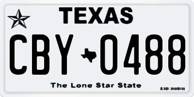 TX license plate CBY0488