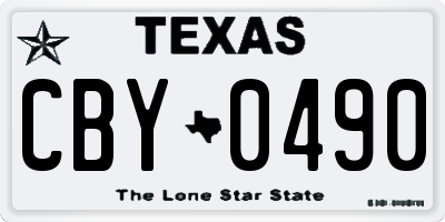 TX license plate CBY0490