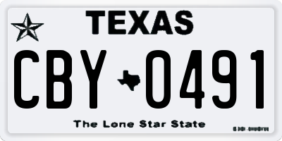 TX license plate CBY0491