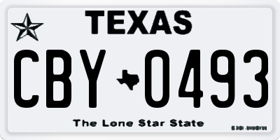 TX license plate CBY0493