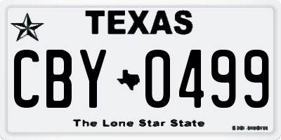 TX license plate CBY0499
