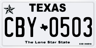 TX license plate CBY0503