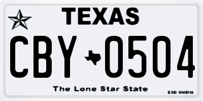 TX license plate CBY0504