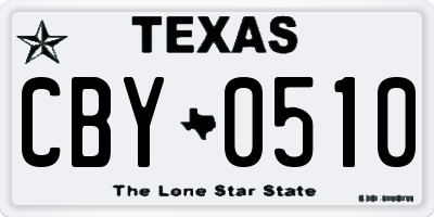 TX license plate CBY0510