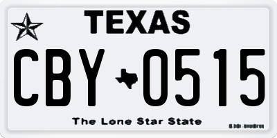 TX license plate CBY0515