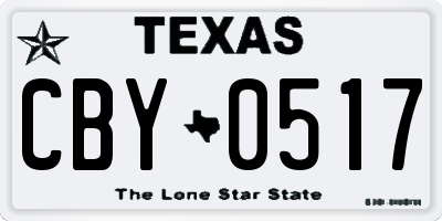 TX license plate CBY0517