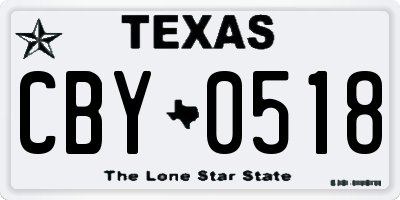 TX license plate CBY0518