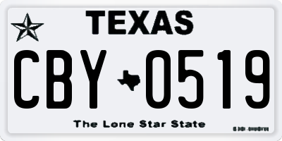 TX license plate CBY0519