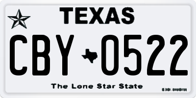 TX license plate CBY0522